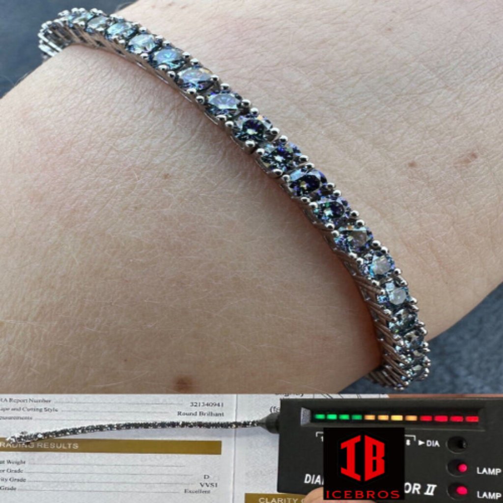 3mm (6'') (6.5'') (7'') (7.5'') (8'') (8.5'') Icebros Blue Tennis Bracelet
